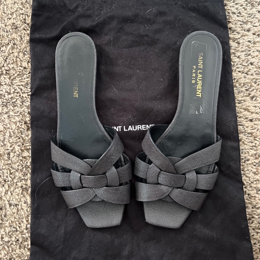 Ysl tribute flat mules
